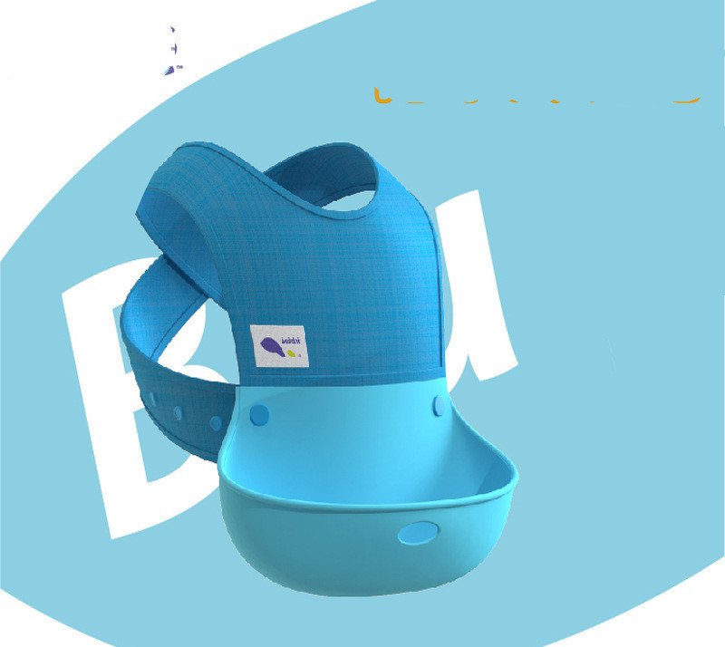 Silicone Baby Bib – Waterproof Meal Pocket, Detachable Style