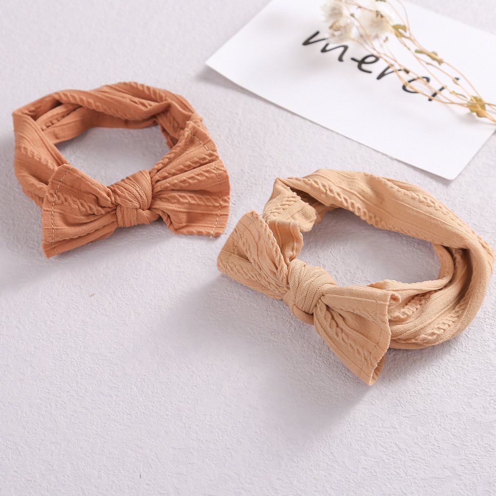 Nylon Bow Headband for Babies & Toddlers - Stretch Fit, Ages 0-8 - Image 2